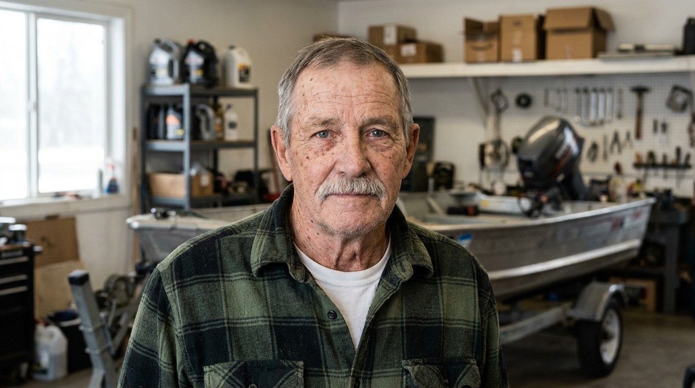 Dale Brennan in his boat workshop